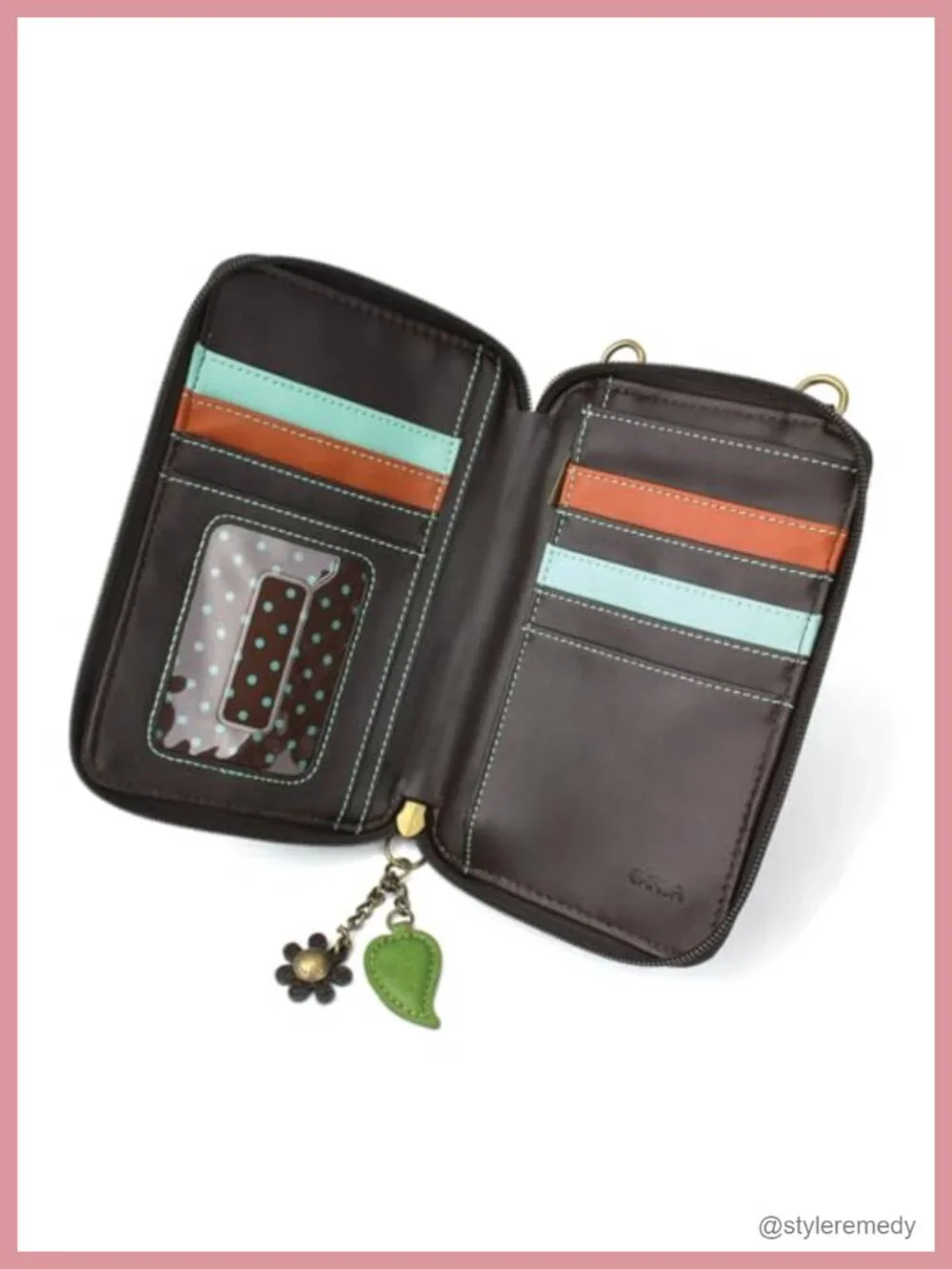 Faux Leather Multicolor Crossbody Phone Purse with Adjustable Strap, Wallet
